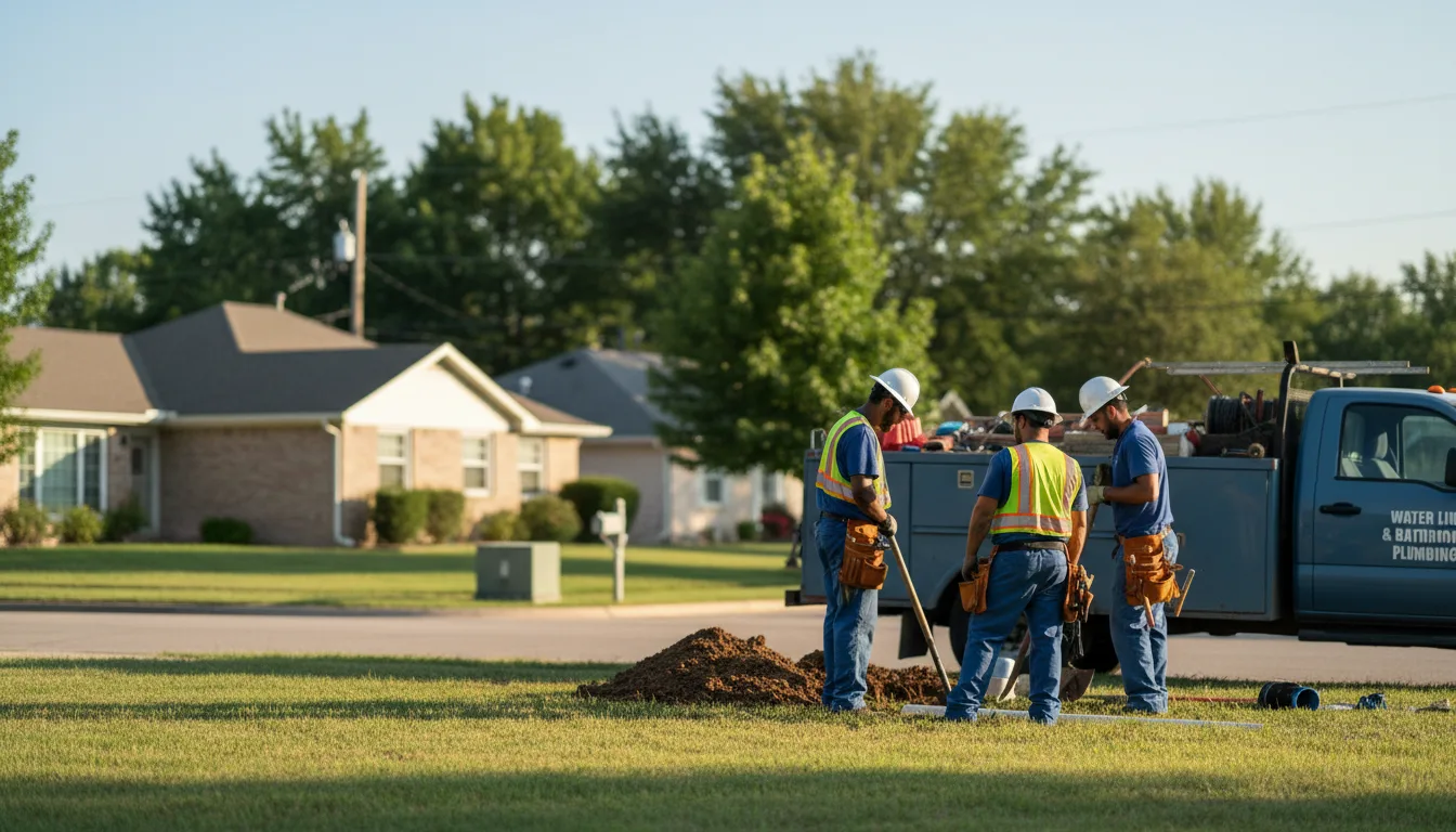 Residential water line and bathroom plumbing service in Freedom, OK